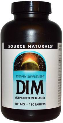 DIM (Diindolylmethane), 100 mg, 180 Tablets by Source Naturals, 補充劑，西蘭花十字花科，二吲哚基甲烷（暗） HK 香港