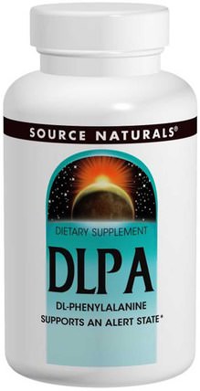 DLPA, 375 mg, 120 Tablets by Source Naturals, 補充劑，氨基酸，dl苯丙氨酸（dlpa） HK 香港