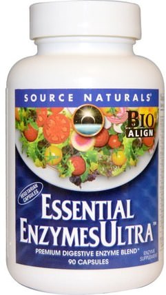 Essential EnzymesUltra, 90 Capsules by Source Naturals, 補充劑，消化酶 HK 香港