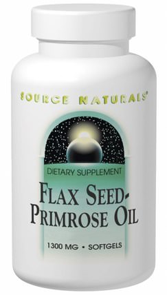 Flax Seed-Primrose Oil, 1.300 mg, 180 Softgels by Source Naturals, 補充劑，efa omega 3 6 9（epa dha），亞麻油，月見草油 HK 香港