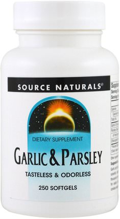 Garlic & Parsley, 250 Softgels by Source Naturals, 補充劑，抗生素，大蒜，草藥，歐芹 HK 香港