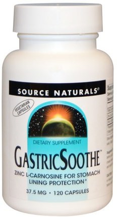 GastricSoothe, 37.5 mg, 120 Capsules by Source Naturals, 補充劑，礦物質，鋅肌肽（pepzin gi） HK 香港