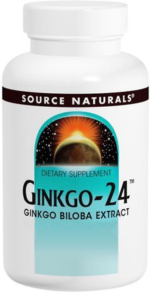Ginkgo-24, 40 mg, 120 Tablets by Source Naturals, 草藥，銀杏葉 HK 香港