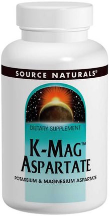 K-Mag, Aspartate, 120 Tablets by Source Naturals, 補充劑，氨基酸，天冬氨酸，礦物質 HK 香港