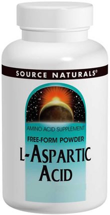 L-Aspartic Acid, Free-Form Powder, 3.53 oz (100 g) by Source Naturals, 補充劑，氨基酸，天冬氨酸 HK 香港