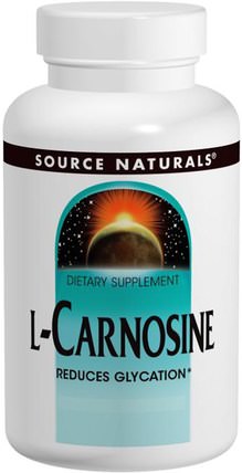L-Carnosine, 500 mg, 60 Tablets by Source Naturals, 補充劑，氨基酸，l肌肽 HK 香港