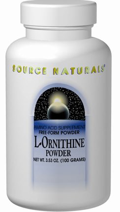 L-Ornithine Powder, 3.53 oz (100 g) by Source Naturals, 補充劑，氨基酸，l鳥氨酸 HK 香港