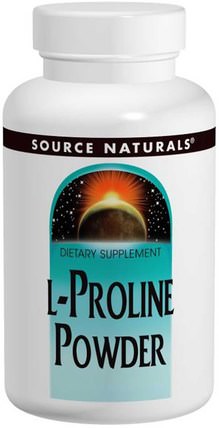 L-Proline Powder, 4 oz (113.4 g) by Source Naturals, 補充劑，氨基酸，l脯氨酸 HK 香港