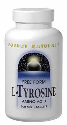 L-Tyrosine, 500 mg, 100 Tablets by Source Naturals, 補充劑，氨基酸，酪氨酸 HK 香港