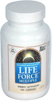 Life Force Multiple, No Iron, 120 Capsules by Source Naturals, 生命力 HK 香港