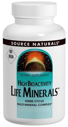 Life Minerals, No Iron, 120 Tablets by Source Naturals, 補品，礦物質，多種礦物質 HK 香港