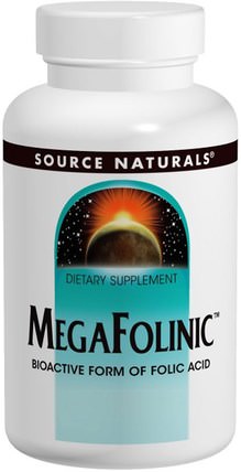MegaFolinic, 800 mcg, 120 Tablets by Source Naturals, 維生素，葉酸，維生素b，亞葉酸 HK 香港