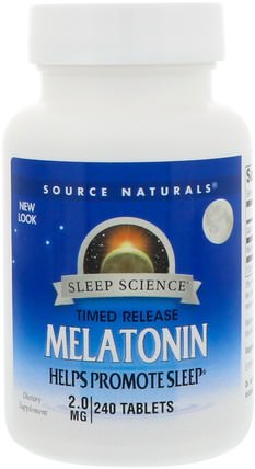 Melatonin, Timed Release, 2 mg, 240 Tablets by Source Naturals, 補充劑，褪黑激素釋放時間 HK 香港
