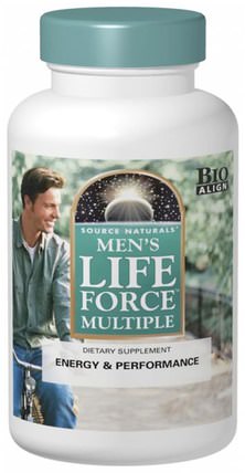 Mens Life Force Multiple, 180 Tablets by Source Naturals, 維生素，男性多種維生素，生命力 HK 香港