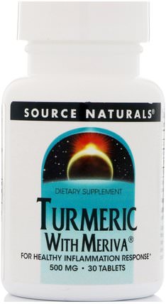 Meriva Turmeric Complex, 500 mg, 30 Tablets by Source Naturals, 補充劑，抗氧化劑，薑黃素，薑黃 HK 香港