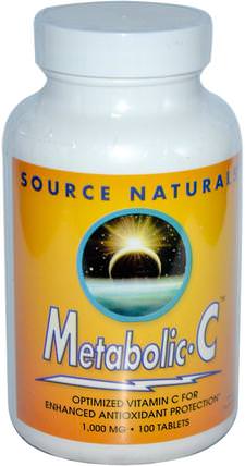 Metabolic C, 1.000 mg, 100 Tablets by Source Naturals, 維生素，維生素c HK 香港