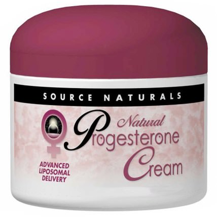Natural Progesterone Cream, 4 oz (113.4 g) by Source Naturals, 健康，女性，黃體酮霜產品 HK 香港