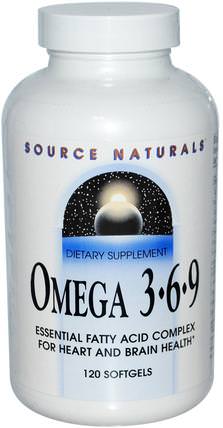 Omega 3 6 9, 120 Softgels by Source Naturals, 補充劑，efa歐米茄3 6 9（epa dha），歐米茄369粒/標籤 HK 香港