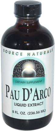 Pau DArco, 8 fl oz (236.56 ml) by Source Naturals, 草藥，保羅達爾科 HK 香港