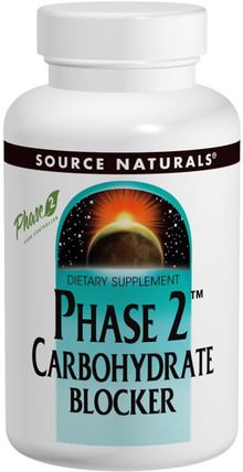 Phase 2 Carbohydrate Blocker, 500 mg, 60 Tablets by Source Naturals, 補充劑，白芸豆提取物2期 HK 香港