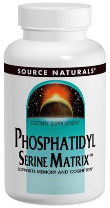 Phosphatidyl Serine Matrix, 60 Softgels by Source Naturals, 補充劑，磷脂酰絲氨酸，注意力缺陷症，添加，adhd，腦，記憶 HK 香港