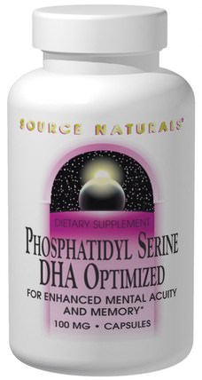 Phosphatidylserine, DHA Optimized, 100 mg, 30 Capsules by Source Naturals, 補充劑，磷脂酰絲氨酸 HK 香港