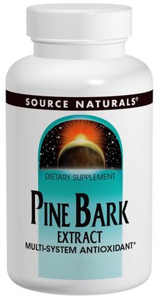 Pine Bark Extract, 60 Tablets by Source Naturals, 補充劑，抗氧化劑，松樹皮提取物 HK 香港