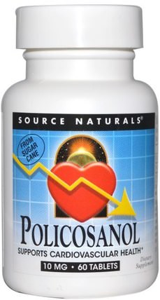 Policosanol, 10 mg, 60 Tablets by Source Naturals, 補充劑，多廿烷醇 HK 香港