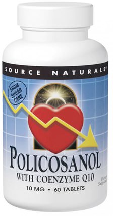 Policosanol with Coenzyme Q10, 10 mg, 60 Tablets by Source Naturals, 補充劑，多廿烷醇 HK 香港