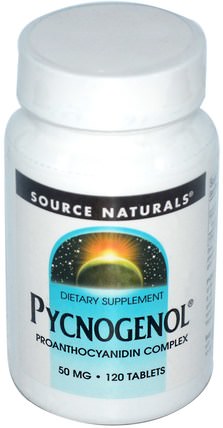 Pycnogenol, 50 mg, 120 Tablets by Source Naturals, 補充劑，碧蘿芷 HK 香港