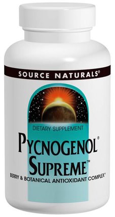 Pycnogenol Supreme, 30 Tablets by Source Naturals, 補充劑，抗氧化劑，碧蘿芷 HK 香港