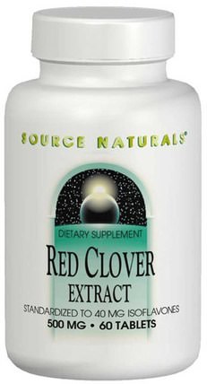 Red Clover Extract, 500 mg, 60 Tablets by Source Naturals, 草藥，紅三葉草 HK 香港