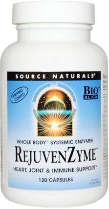 RejuvenZyme, 120 Capsules by Source Naturals, 補充劑，酶，沙雷胃蛋白酶 HK 香港