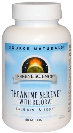 Serene Science, Theanine Serene With Relora, 60 Tablets by Source Naturals, 草藥，木蘭樹皮（phellodendron），l茶氨酸 HK 香港