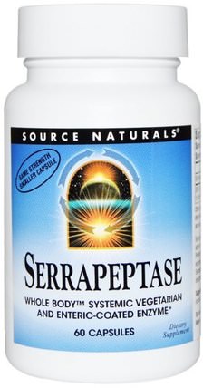 Serrapeptase, 60 Capsules by Source Naturals, 補充劑，酶，沙雷胃蛋白酶 HK 香港