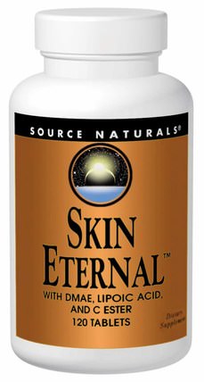 Skin Eternal with DMAE, Lipoic Acid, and C Ester, 120 Tablets by Source Naturals, 補充劑，抗氧化劑，α-硫辛酸，dmae HK 香港