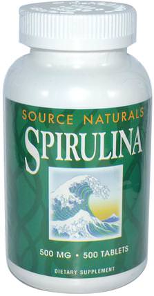 Spirulina, 500 mg, 500 Tablets by Source Naturals, 健康 HK 香港