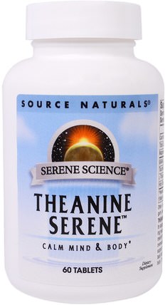 Theanine Serene, 60 Tablets by Source Naturals, 補充劑，茶氨酸，l-茶氨酸 HK 香港