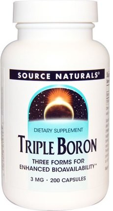 Triple Boron, 3 mg, 200 Capsules by Source Naturals, 補充劑，礦物質，硼 HK 香港