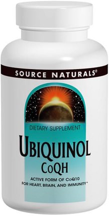 Ubiquinol, CoQH, 100 mg, 30 Softgels by Source Naturals, 補充劑，抗氧化劑，泛醇qh HK 香港