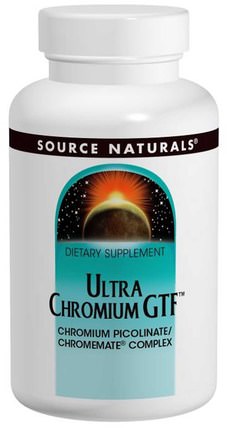 Ultra Chromium GTF, 200 mcg, 120 Tablets by Source Naturals, 補充劑，礦物質，鉻gtf（葡萄糖耐量係數） HK 香港