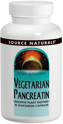 Vegetarian Pancreatin, 475 mg, 120 Capsules by Source Naturals, 補充劑，酶，胰酶，消化酶 HK 香港