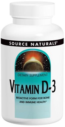 Vitamin D-3, 2.000 IU, 200 Softgels by Source Naturals, 維生素，維生素D3 HK 香港