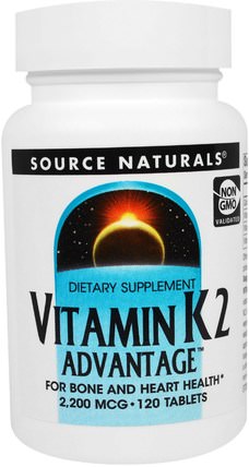 Vitamin K2 Advantage, 2.200 mcg, 120 Tablets by Source Naturals, 維生素，維生素K HK 香港