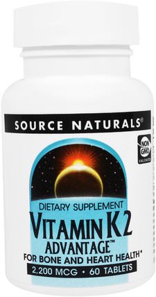 Vitamin K2 Advantage, 2.200 mcg, 60 Tablets by Source Naturals, 維生素，維生素K HK 香港