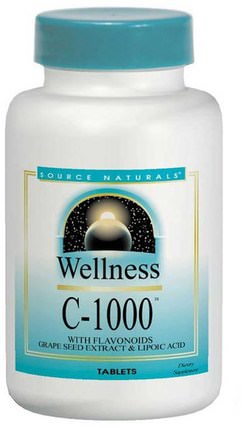 Wellness, C-1000, 100 Tablets by Source Naturals, 維生素，維生素C，感冒和病毒，保健配方產品 HK 香港