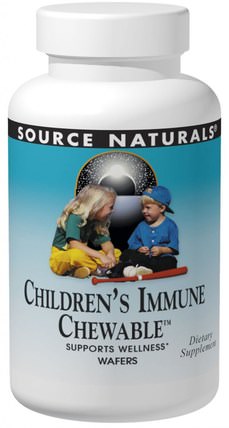 Wellness, Childrens Immune Chewable, Delicious Berry Flavor, 30 Wafers by Source Naturals, 健康，感冒流感和病毒，免疫系統，健康配方產品 HK 香港