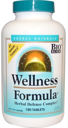 Wellness Formula, 180 Tablets by Source Naturals, 補充劑，抗生素，紫錐花，健康，免疫系統 HK 香港