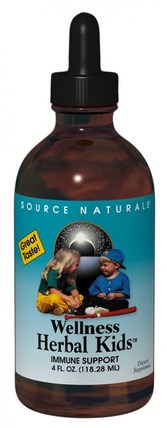 Wellness Herbal Kids, 4 fl oz (118.28 ml) by Source Naturals, 兒童健康，感冒感冒咳嗽，感冒流感和病毒，保健配方產品 HK 香港