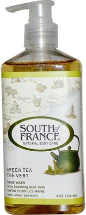 Green Tea, Hand Wash with Soothing Aloe Vera, 8 oz (236 ml) by South of France, 洗澡，美容，肥皂 HK 香港